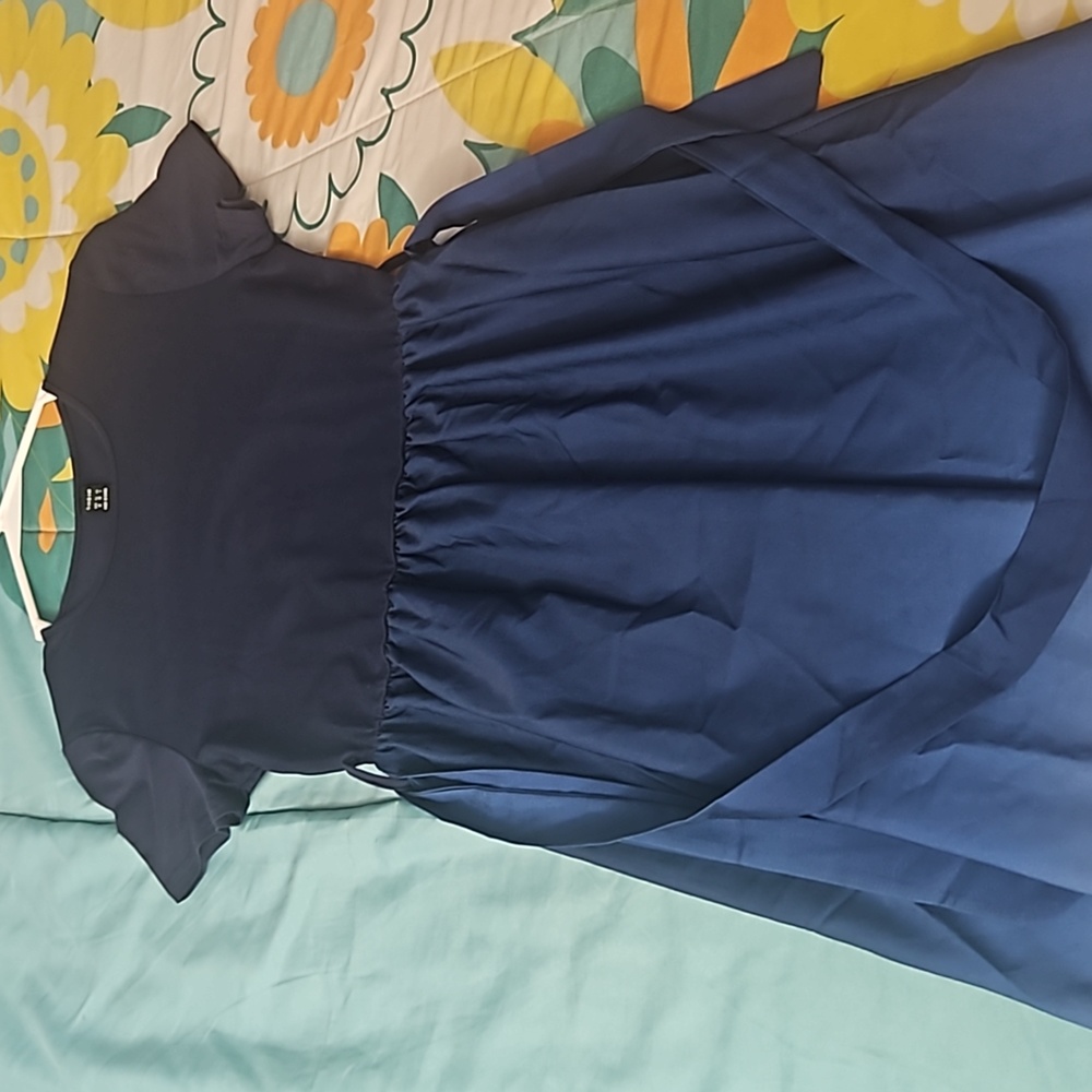 Blue dress with belt